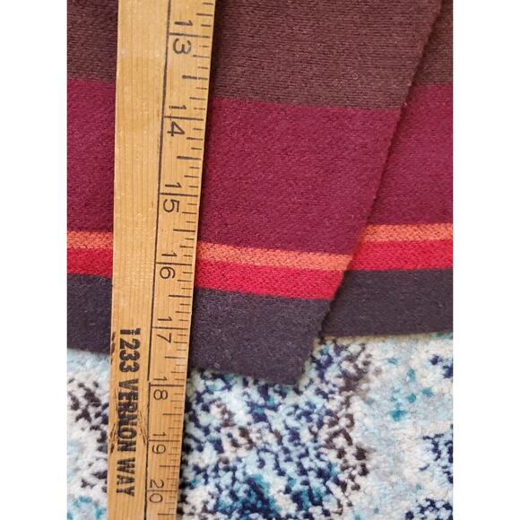 Ann Taylor LOFT Pink Red Orange Brown Striped Wrap Skirt Sz 6 Southwest Mod - Picture 5 of 9